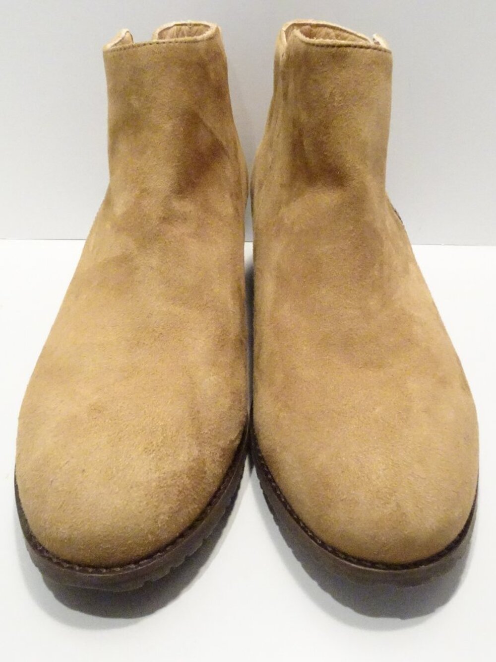 Samuel Hubbard 9.5W "Valencia" Ankle Boot Tan Suede Leather Side Zip
